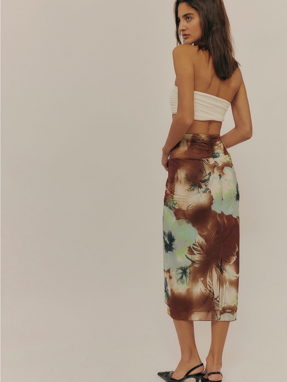 Free People Sunset Mesh Midi Skirt